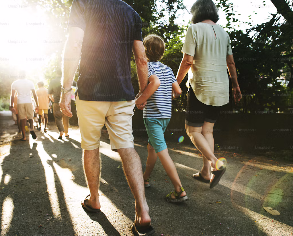 Walking outdoors and staying active